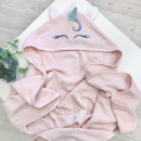 Prosop bebe copii cu gluga din bumbac, Unicorn (1)